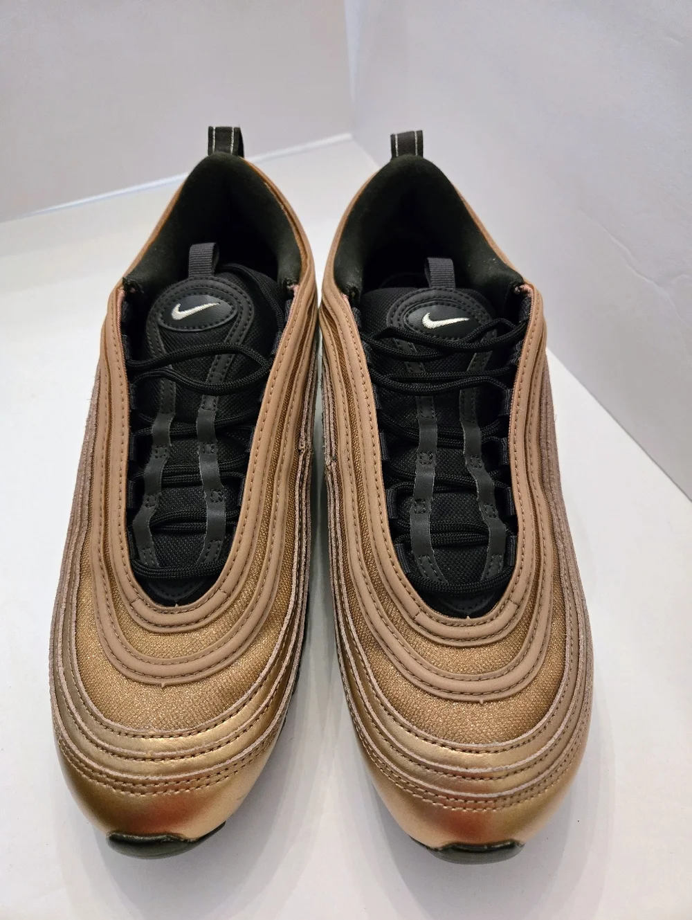 Nike Air Max 97 Women's 10 Metallic Bronze with Black Accents - Picture 4 of 9
